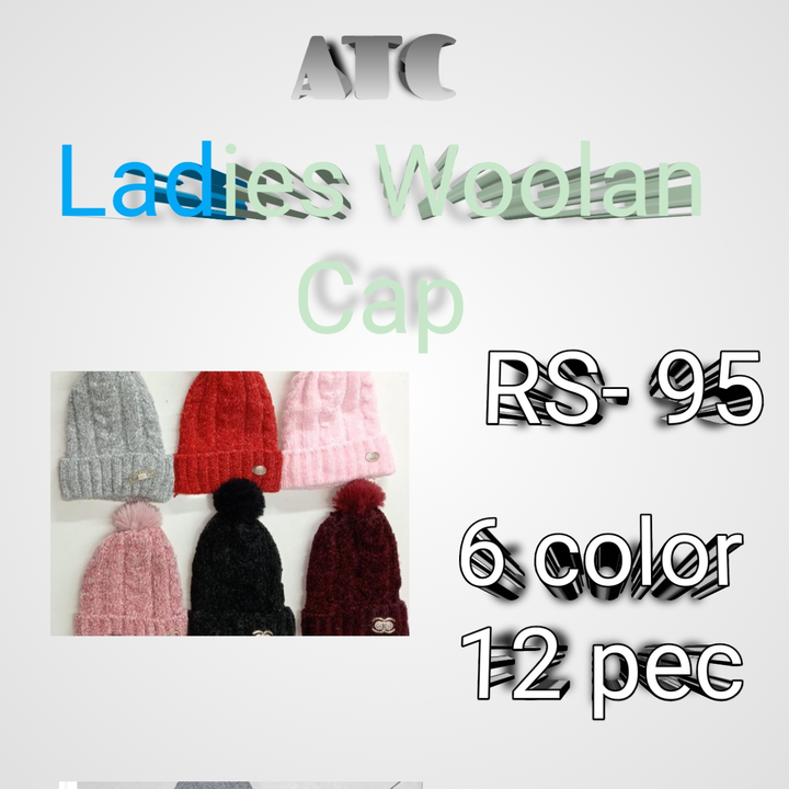 Ladies woolan cap uploaded by Ashapura treding company on 8/8/2023