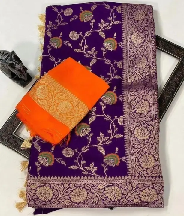 Pever gerograte zari fabric  uploaded by Deepika designer saree on 8/8/2023