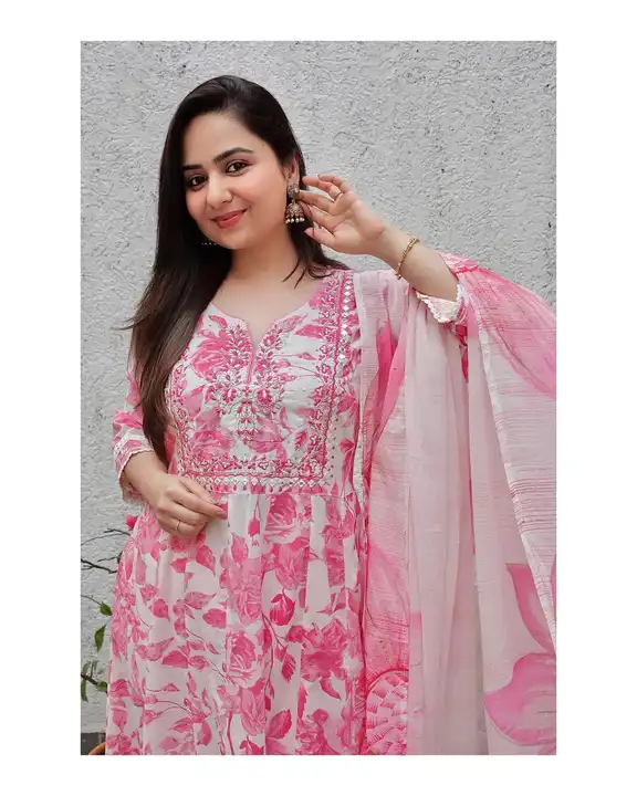 Anar 126 - beautiful fliral print kurti with pant and dupatta uploaded by Classic Collection on 8/8/2023