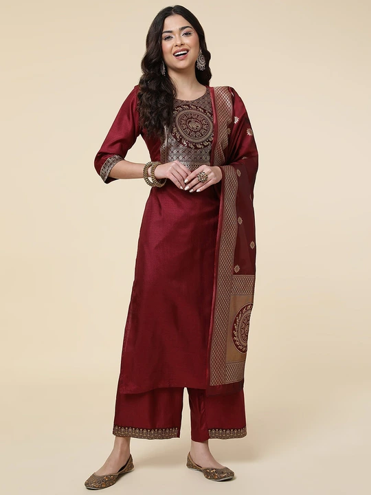 Kurta, Plazzo With DKurta, Plazzo With Dupatta Set uploaded by Colors of Earth on 8/8/2023