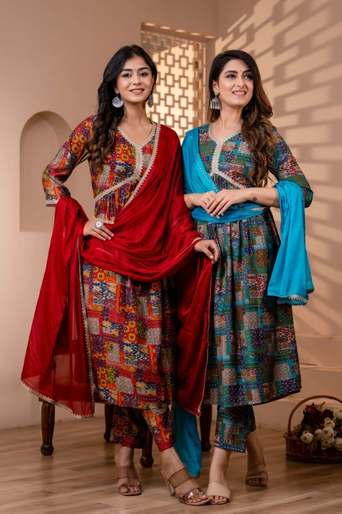 Designer Kurti with bottom and dupatta set uploaded by business on 8/8/2023