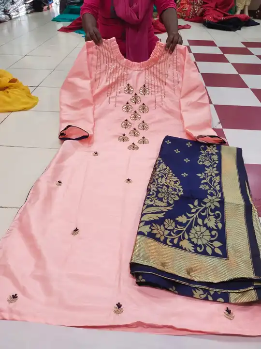 Chanderi kurti with dupatta uploaded by PR TRADERS on 8/8/2023