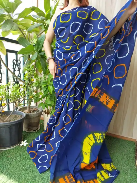 Post image Hey! Checkout my new product called
Pure cotton hand block print mulmul saree with blouse .