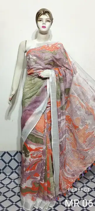 COTTON SLUB MARWAL PRINT SAREE  uploaded by S.N.COLLECTIONS  on 8/8/2023