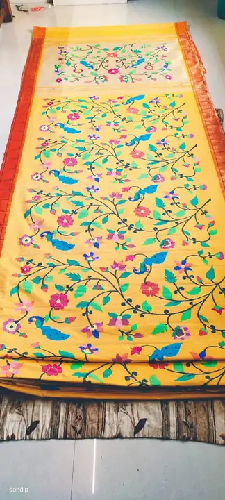 Allover cotton paithani handloom saree  uploaded by Paithani saree manufacturer on 8/8/2023