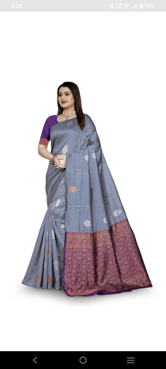 Banarashi soft lichi jari work saree  uploaded by Shree Hari Fashion  on 8/8/2023