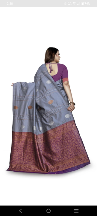 Banarashi soft lichi jari work saree  uploaded by Shree Hari Fashion  on 8/8/2023