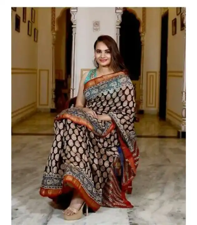 Maheshwari silk saree  uploaded by The print house  on 8/8/2023