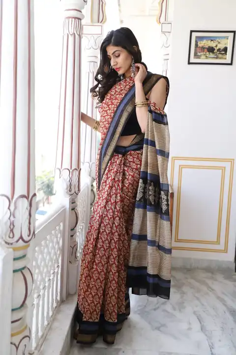 Maheshwari silk saree  uploaded by The print house  on 8/8/2023