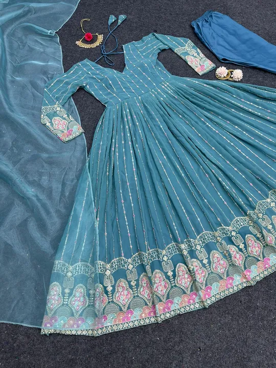 TOP.PENT+DUPATTA WITH EMBROIDERY WORK  uploaded by NIVA CREATION on 8/9/2023