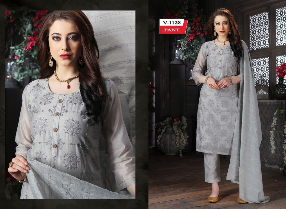 Modal chanderi designer Straight Suits Set  uploaded by business on 8/9/2023