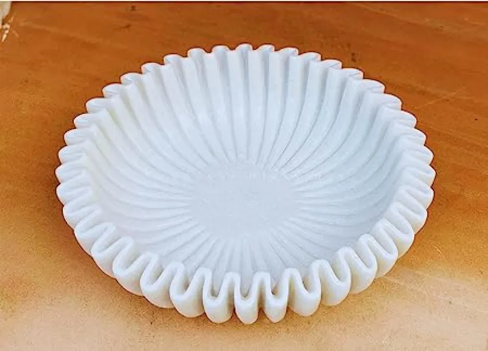 White marble urli (Decorative Bowl) uploaded by Maa Bhagwati Stone Crafts on 8/9/2023