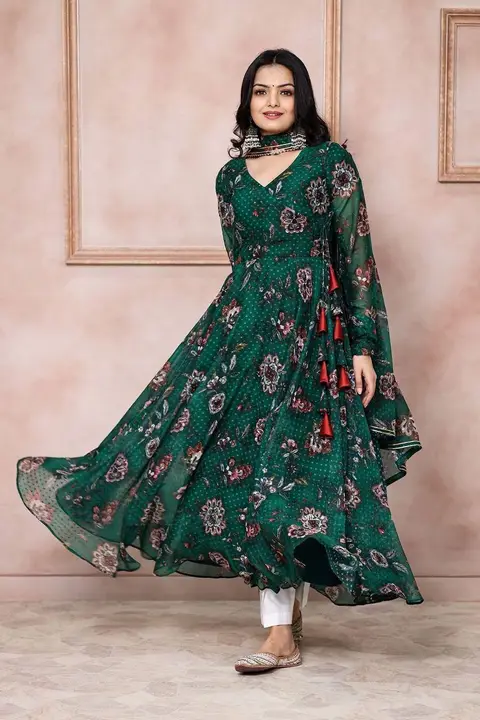 Sukhkarta Clothing Georgette Anarkali Gown 👗 uploaded by Sukhkrta clothing  on 8/9/2023