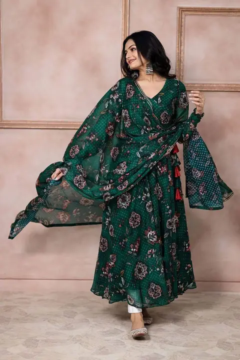 Sukhkarta Clothing Georgette Anarkali Gown 👗 uploaded by business on 8/9/2023