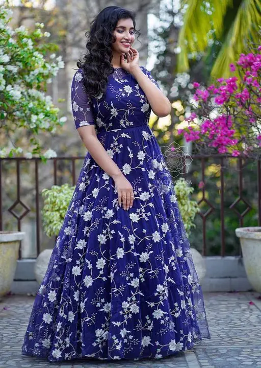 Sukhkarta Clothing Blue Net Anarkali Gown 👗 uploaded by Sukhkrta clothing  on 8/9/2023