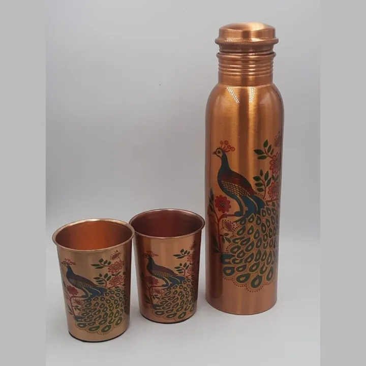 Copper bottle with 2 Glass sets with cash On delivery Available  uploaded by The palak trading company on 8/9/2023