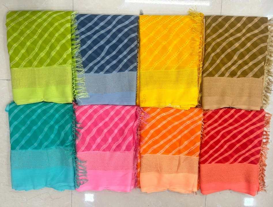 Fancy Printed zomoto fabrics lining chiffon base saree uploaded by NARMADA SILK on 8/9/2023