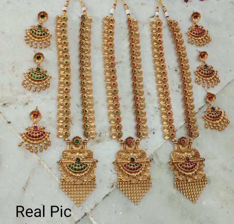Mate finish long jewellery set uploaded by Aman Jain on 8/9/2023