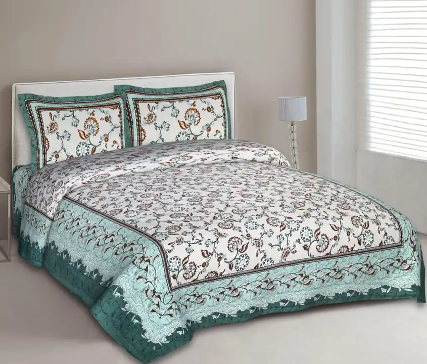 Double bed sheet with2 pillow cover uploaded by SATI DHAN LAXMI FAB TAX on 8/9/2023