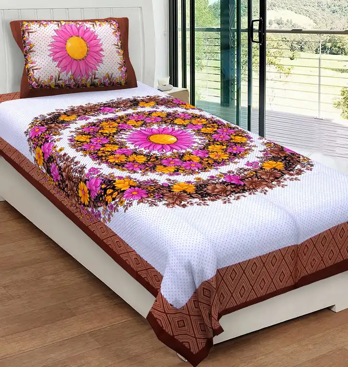 Single bed sheet 1 Pillow cover uploaded by Rahul textile on 8/9/2023