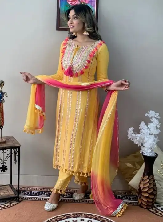 Beautiful Rayon kurti pant dupatta set  uploaded by Shree Shyam Fashion on 8/9/2023