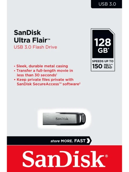 SanDisk 128GB Ultra 3.0 Pendrive with 6 Months Warranty  uploaded by business on 8/9/2023