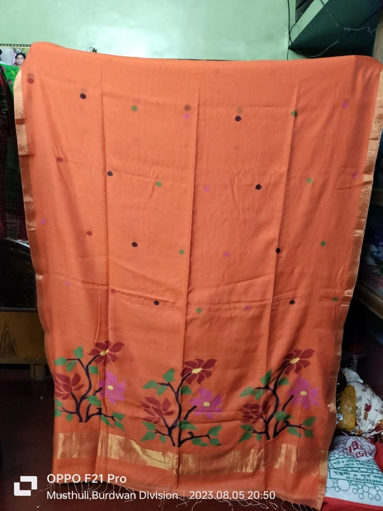 Silk by cotton Handloom Jamdani saree  uploaded by business on 8/9/2023