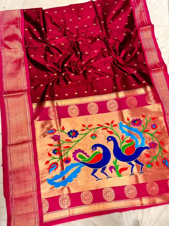 Embroidery work pallu paithani  uploaded by SAMARTH PAITHANI WHAT'S UP 8087211077 on 8/9/2023