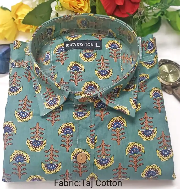 Pure cotton shirt  uploaded by Handloom print on 8/10/2023