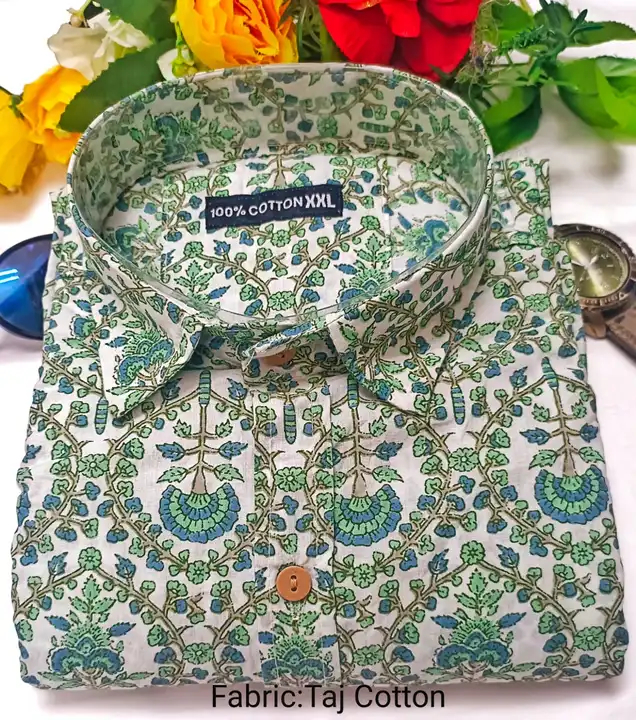 Pure cottan shirt full sleeve  uploaded by Handloom print on 8/10/2023