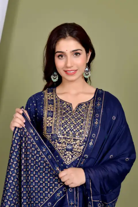 Beautiful designer kurti with pant and dupatta uploaded by Classic Collection on 8/10/2023