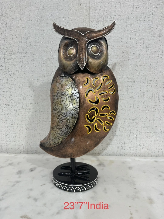 Iron made owl t lite uploaded by business on 8/10/2023