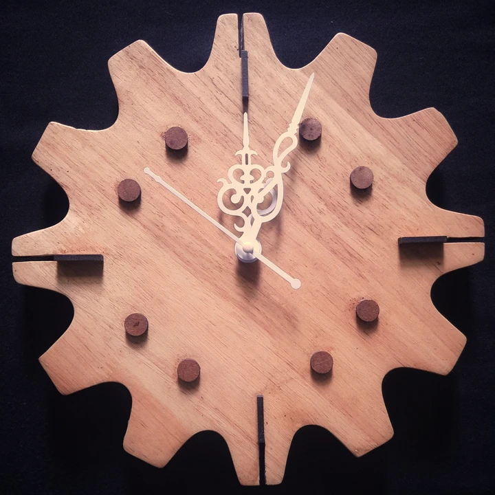 Hand carved Rubberwood Wall clocks.  uploaded by business on 8/10/2023