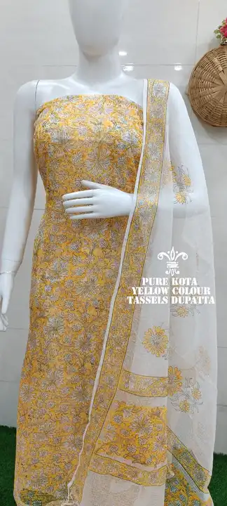 Kota doriya hand block print suit uploaded by business on 8/10/2023