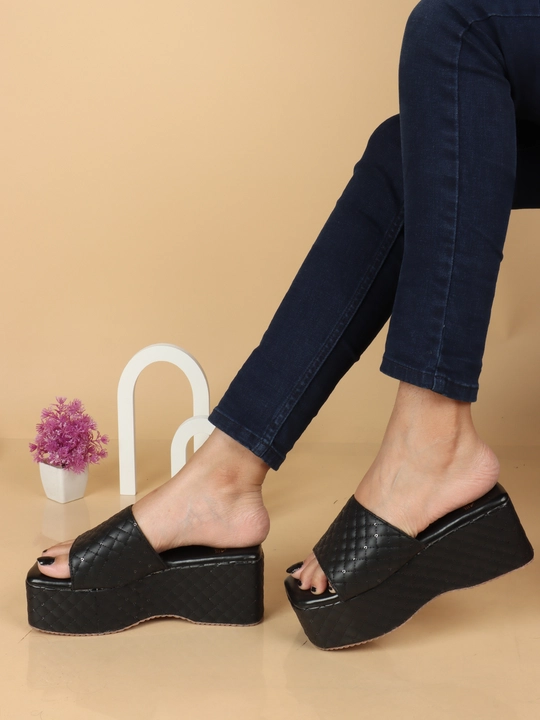 Fancy  Heel For Women In Black Color Wedges uploaded by business on 8/10/2023