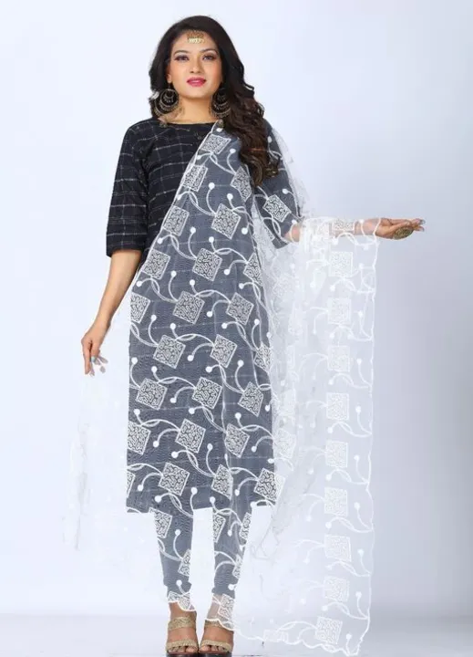 White Embroidery Net Dupatta  uploaded by Miss Lady Fashion on 8/10/2023