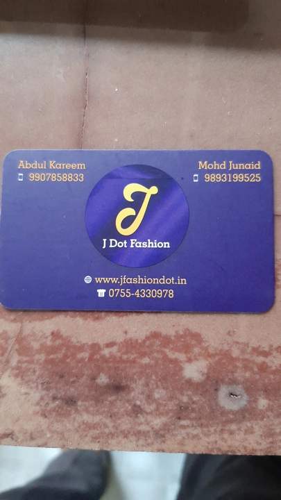 Visiting card store images of J Dot Fashion