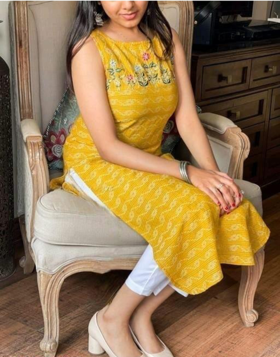 Katha cotton kurti  uploaded by D.p.creations on 8/10/2023