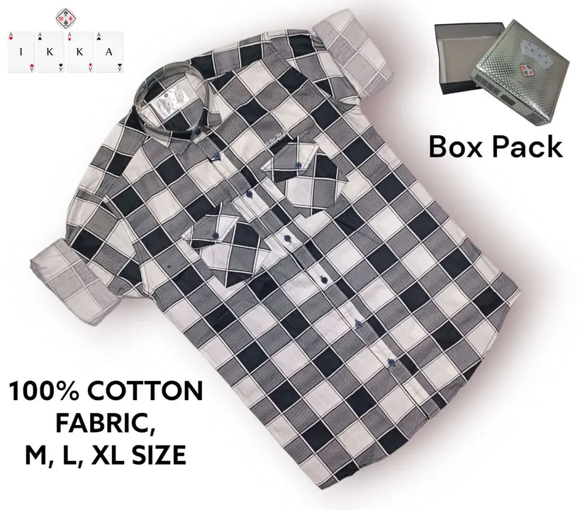 ♦️♣️1KKA♥️♠️ EXCLUSIVE BOX PACKING DOUBLE POCKET CHECKERED SHIRTS FOR MEN uploaded by Kushal Jeans, Indore on 8/10/2023