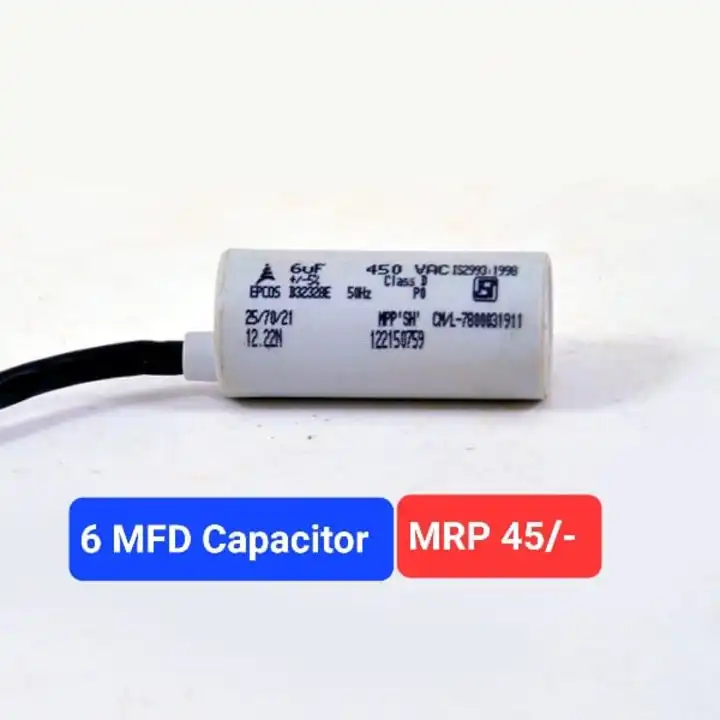 6 MFD Capacitor  uploaded by Spare Part Wala on 8/10/2023
