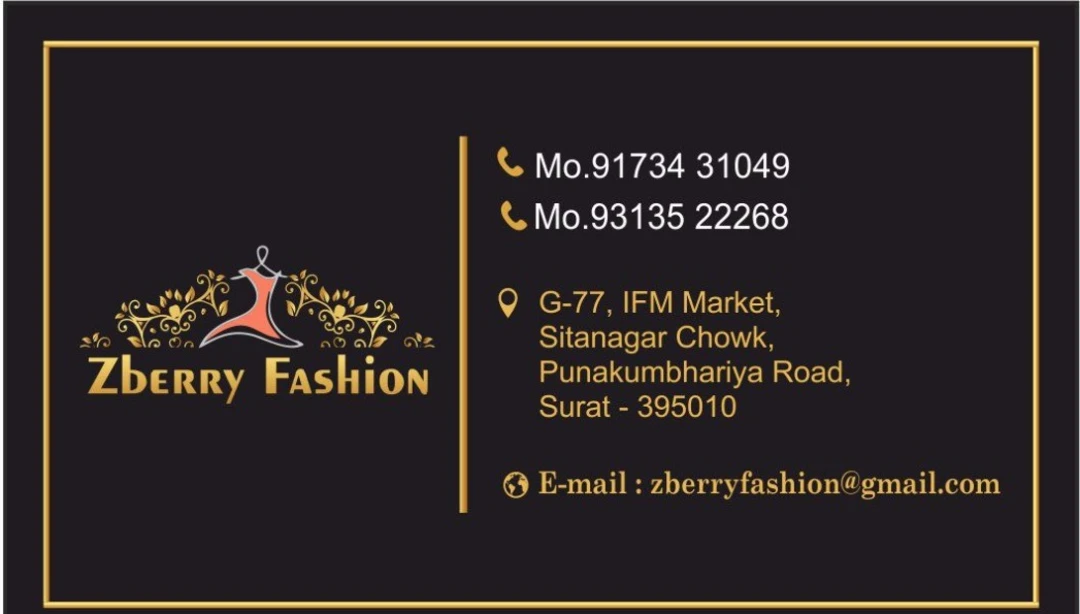 Visiting card store images of Zberry fashion