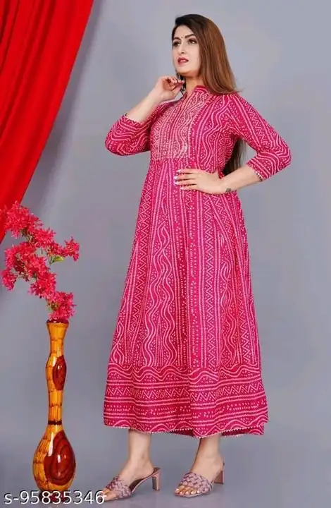 Heavy reyon gown bandhej print  uploaded by business on 8/10/2023