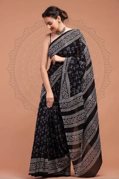 Cotton saree uploaded by Bagru crafts on 8/10/2023