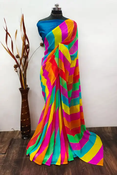 Rembo colour lehariya saree uploaded by business on 8/10/2023