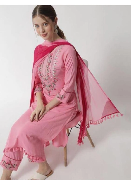 Anar -144 - roral kurti set with pant and dupatta uploaded by Classic Collection on 8/10/2023