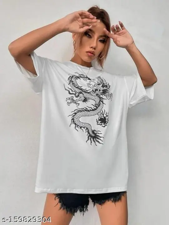 Over Sized Drop Shoulder Printed Ladies Tshirt uploaded by Urban Rod on 8/10/2023
