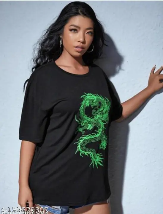 Over Sized Drop Shoulder Printed Ladies Tshirt uploaded by Urban Rod on 8/10/2023