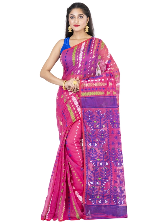 Hjbj Jamdani Saree Rani Blue uploaded by business on 8/10/2023