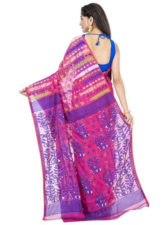 Hjbj Jamdani Saree Rani Blue uploaded by Hiluxe Textiles on 8/10/2023