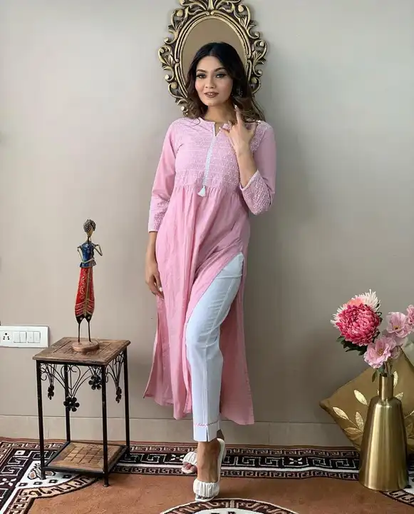Naira cut kurti with pant uploaded by business on 8/10/2023